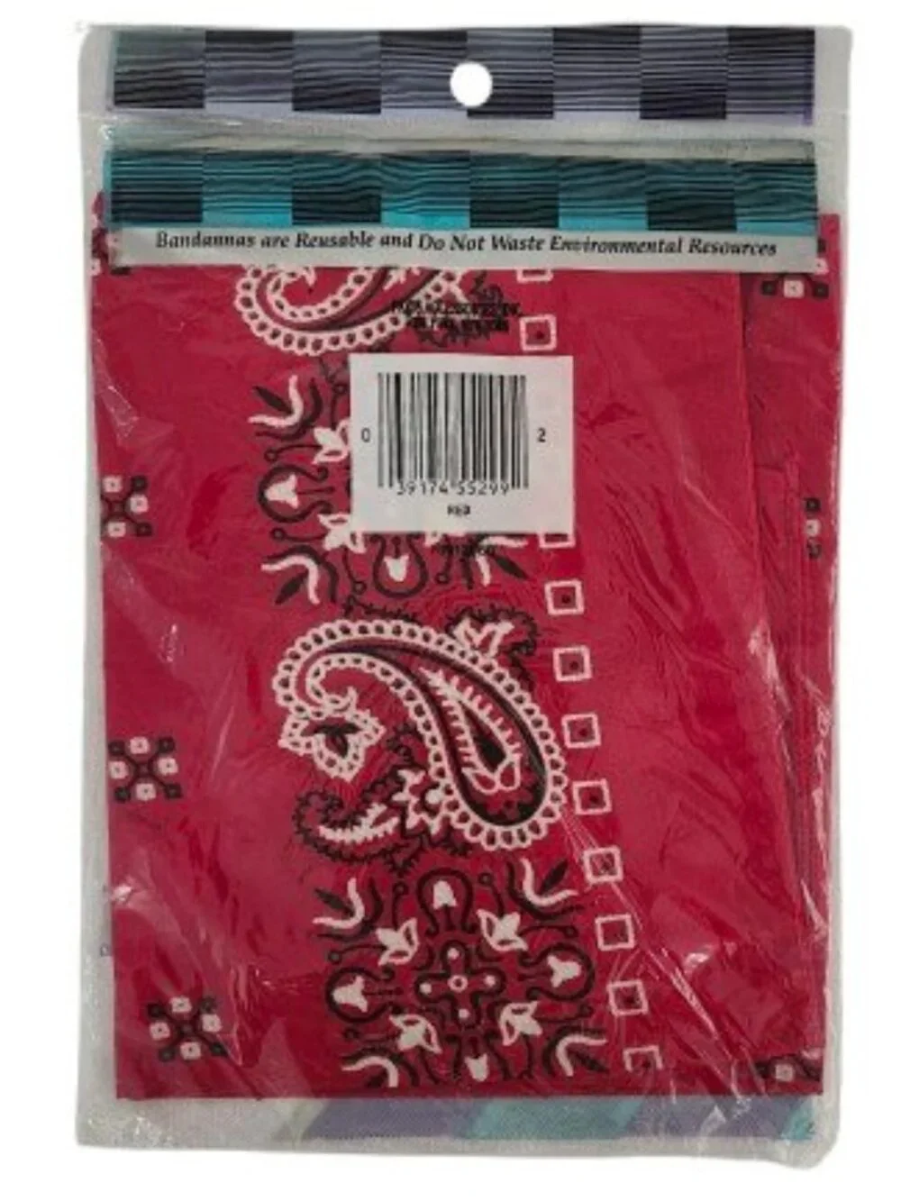 Vintage 2 Pack XL Red Bandanas Paris Accessories 100% Natural Cotton NEW
